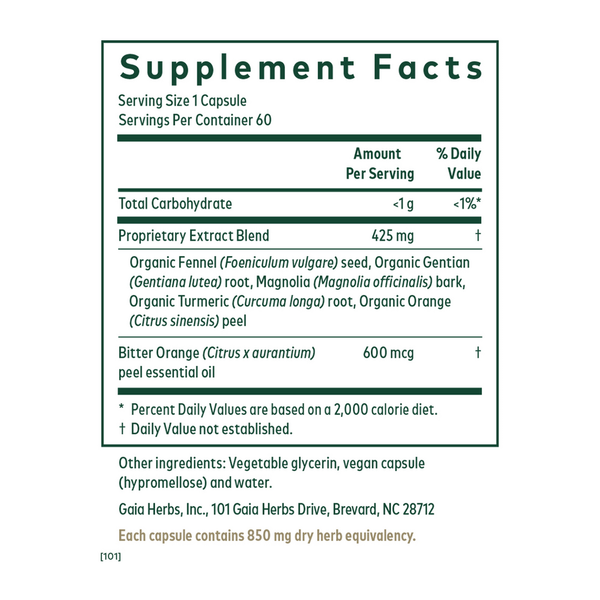 MMC Restore Supplement Facts Label