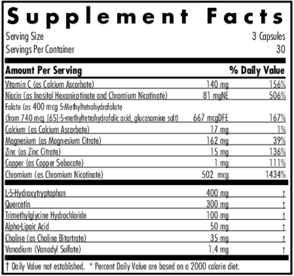 Seratonin Supplement Facts Label