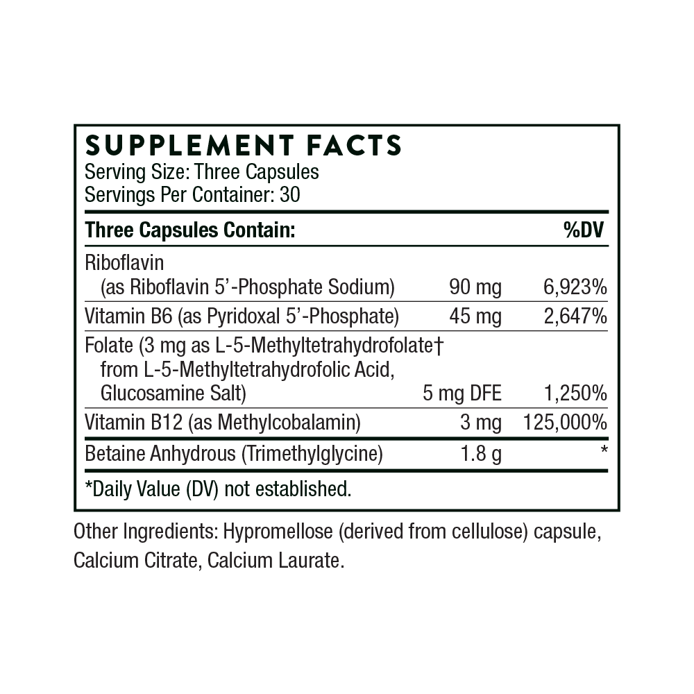 Methyl-Guard Plus Supplement Facts Label