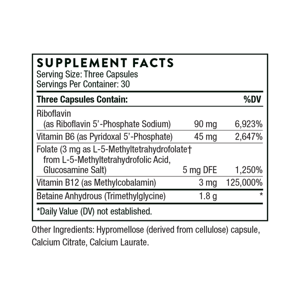 Methyl-Guard Plus Supplement Facts Label