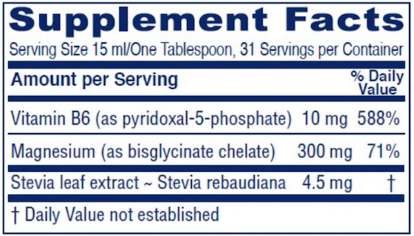 Magnesium Tonic Supplement Facts Label