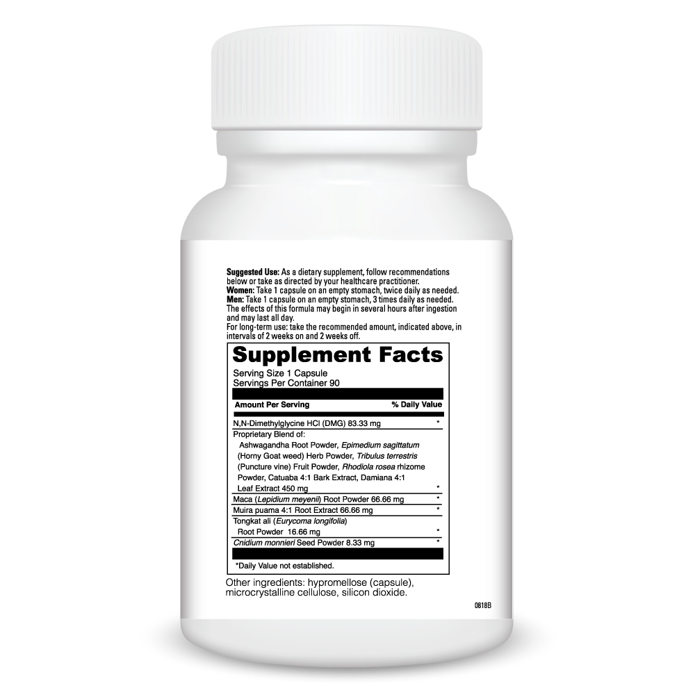 Libido Supplement Facts Label