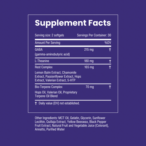 MDsleep Botanical Blend Supplement Facts Label
