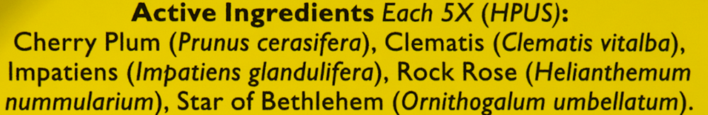 Rescue Pastilles Cranberry Supplement Facts Label