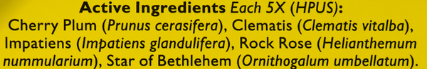 Rescue Pastilles Cranberry Supplement Facts Label