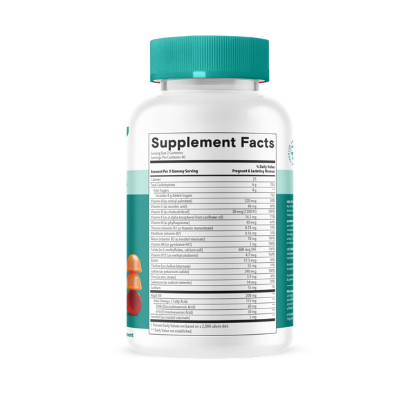 Prenatal Plus Multi & Omegas Supplement Facts Label