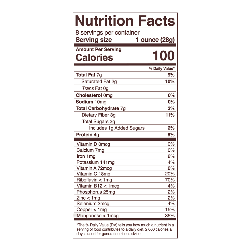Globe Trekker Trail Mix Supplement Facts Label