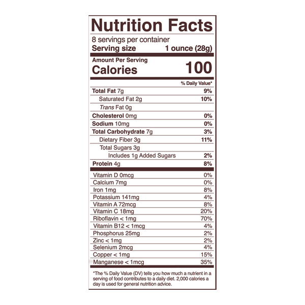 Globe Trekker Trail Mix Supplement Facts Label
