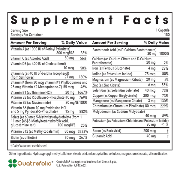 Multi-Vi-Min® Supplement Facts Label