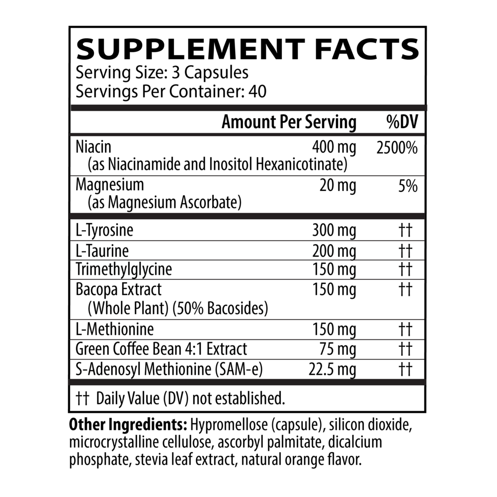 Full Focus Supplement Facts Label