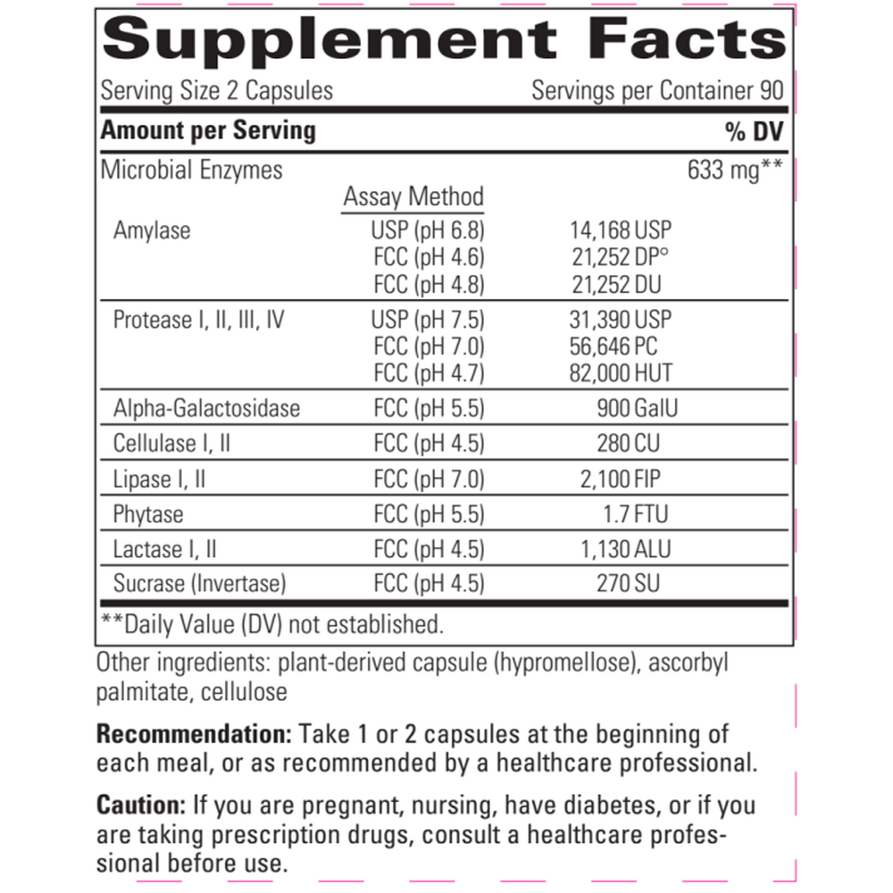 Similase BV – Bean and Vegetable Supplement Facts Label