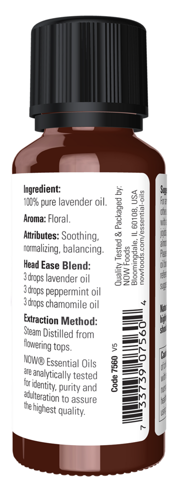 Lavender Oil 1 fl. oz. Supplement Facts Label