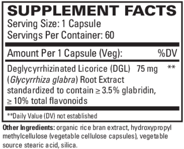 Stomach & Intestinal Relief Supplement Facts Label