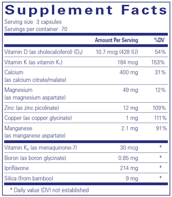+CAL+ With Ipriflavone 351 Count Supplement Facts Label