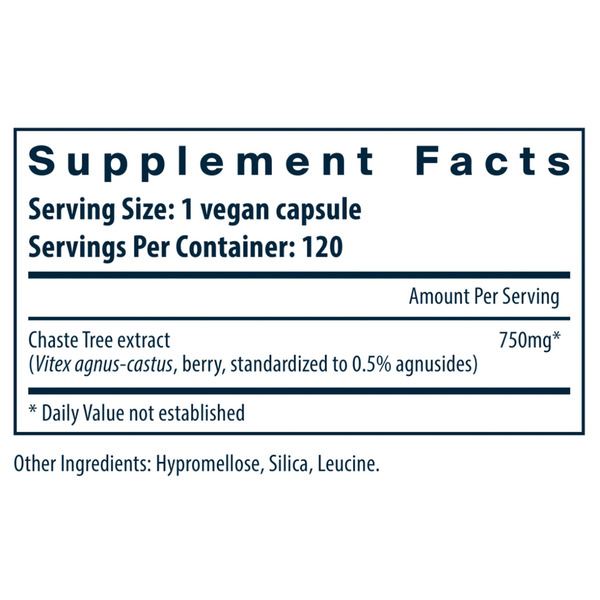 Vitex 750 Supplement Facts Label
