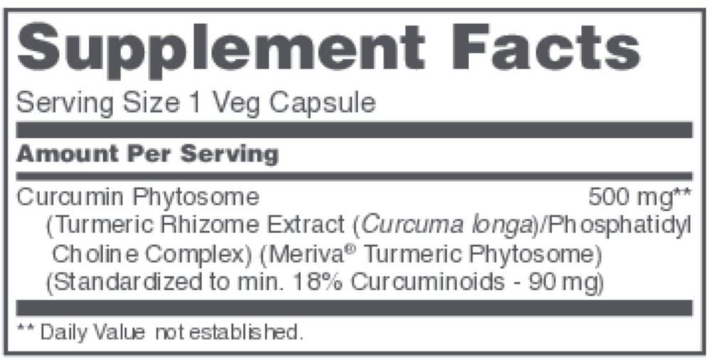 Curcumin PC Supplement Facts Label