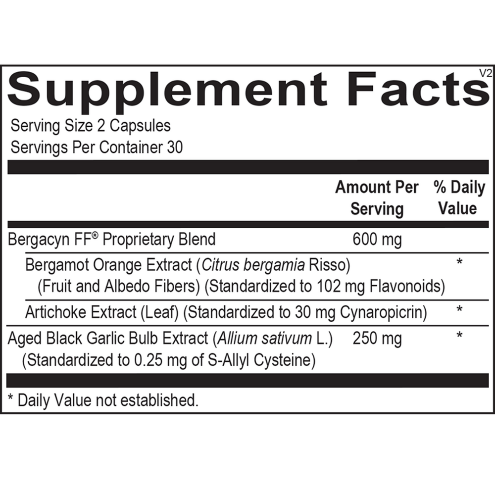 HepatoCORE Supplement Facts Label