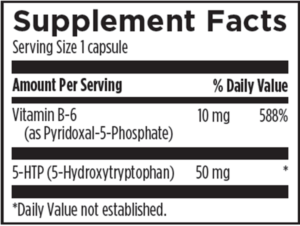 5-HTP Synergy™ Supplement Facts Label