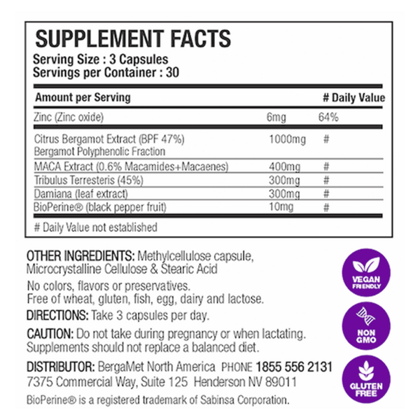 HerHeart Supplement Facts Label