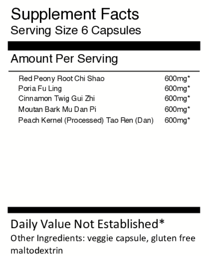 Gui Zhi Fu Ling Wan Supplement Facts Label