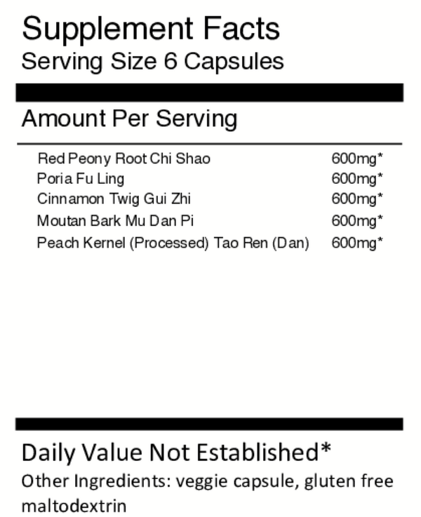 Gui Zhi Fu Ling Wan Supplement Facts Label