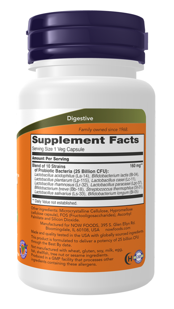Probiotic-10 25 Billion Supplement Facts Label