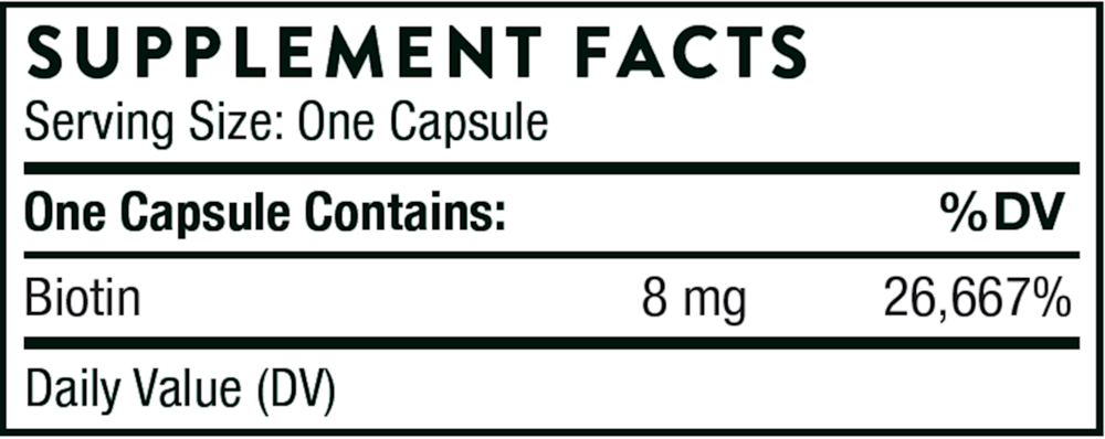 Biotin Supplement Facts Label
