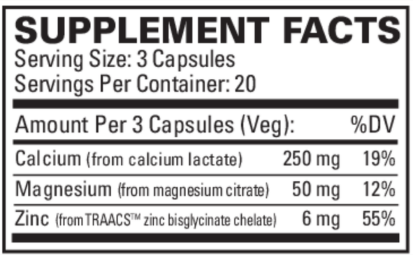 Muscle Relax*† Supplement Facts Label