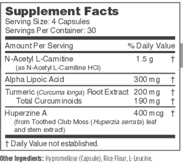 Brain Blend Supplement Facts Label