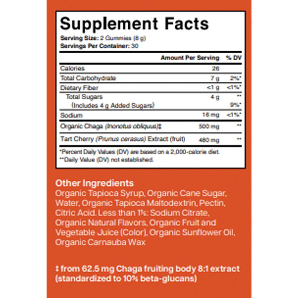 Muscle Restore Gummy Supplement Facts Label