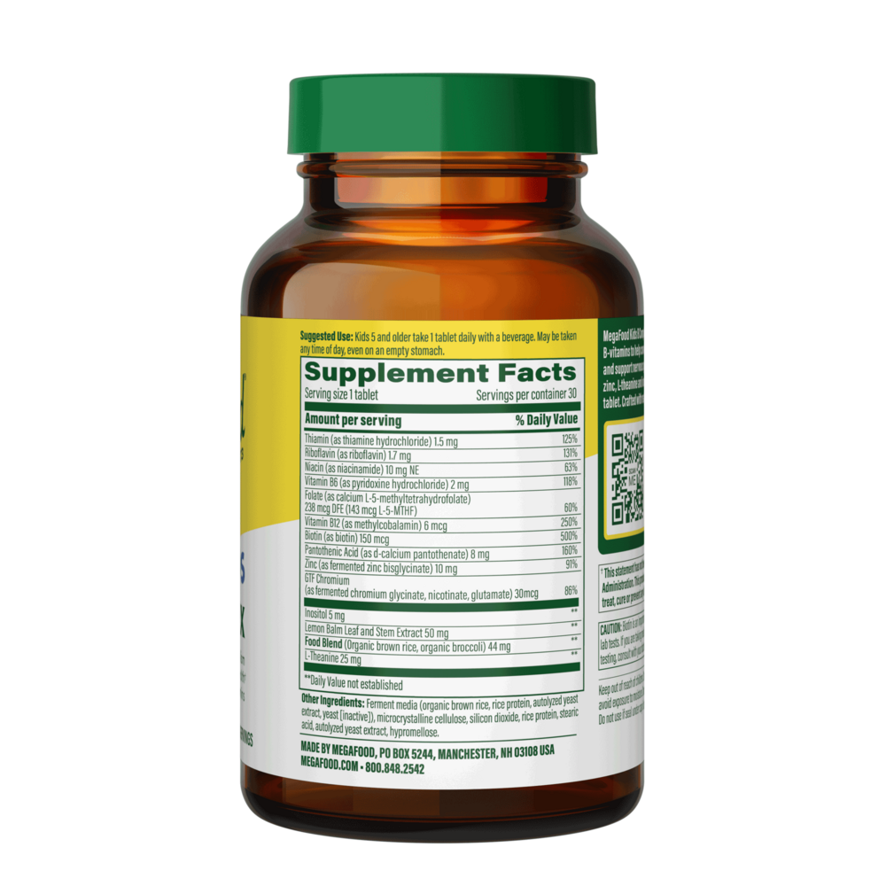 Kid's B Complex Supplement Facts Label