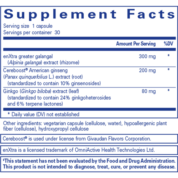 Rapid Mental Energy Supplement Facts Label
