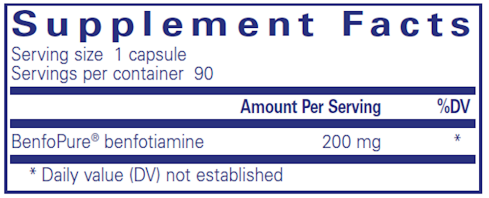 BenfoMax Supplement Facts Label