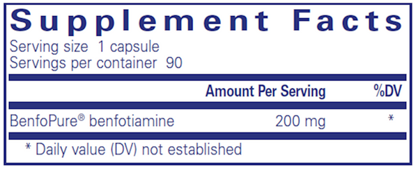 BenfoMax Supplement Facts Label