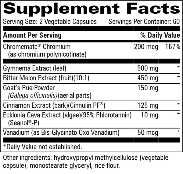 Gly-Control™ Supplement Facts Label