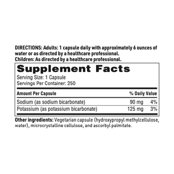 Bi-Carb Formula Supplement Facts Label