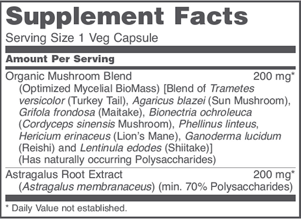 Mycel Immune Plus™ Supplement Facts Label