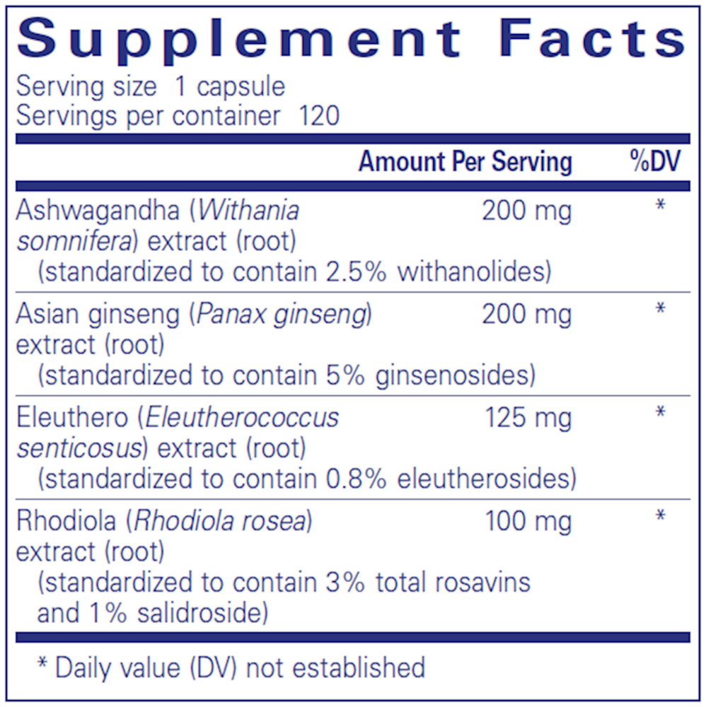 Energy Xtra - IMPROVED 120 Count Supplement Facts Label