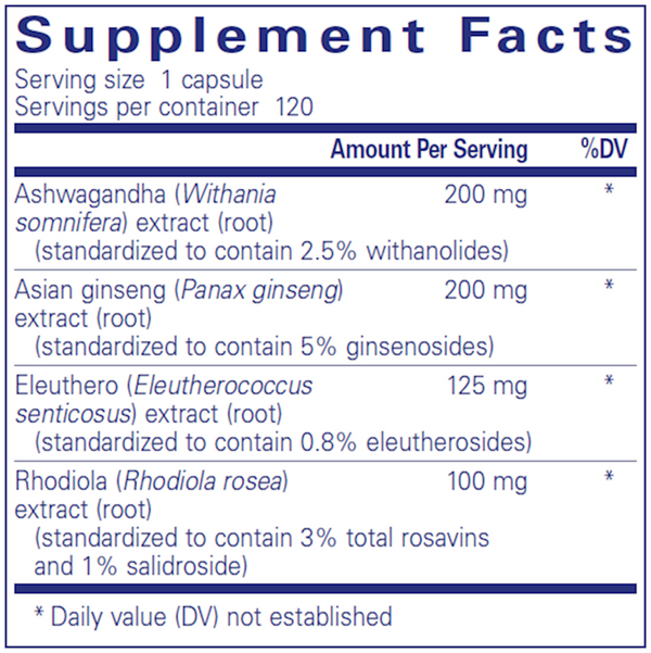 Energy Xtra - IMPROVED 120 Count Supplement Facts Label