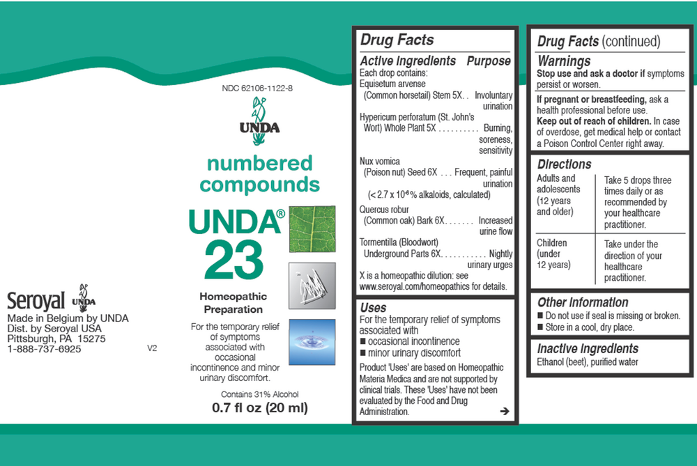 Unda 23 Supplement Facts Label
