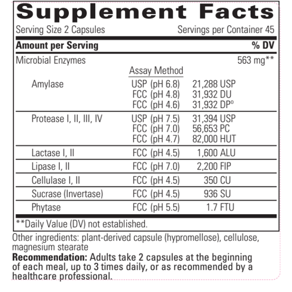 Similase Supplement Facts Label