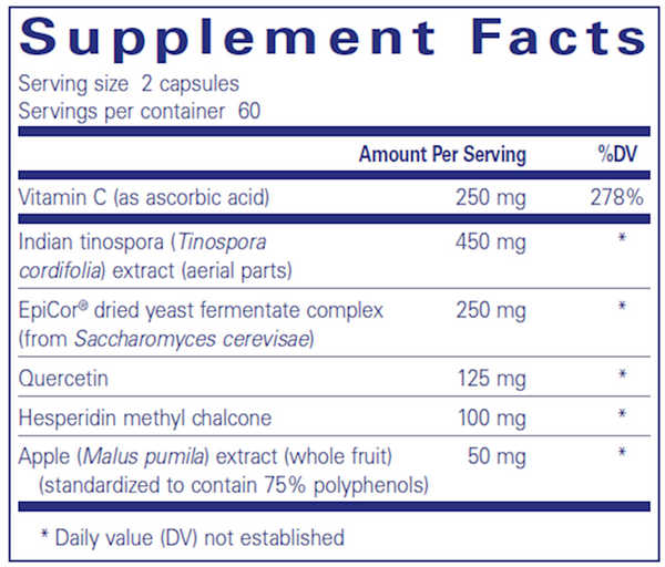 Aller-Essentials - IMPROVED 120 Count Supplement Facts Label