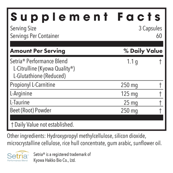 NO Inducers Supplement Facts Label