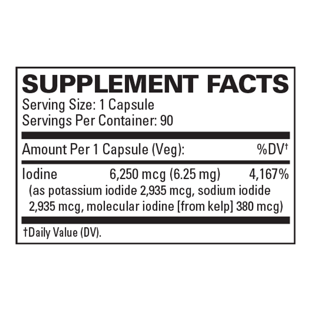 Tri Iodine 6.25 mg Supplement Facts Label