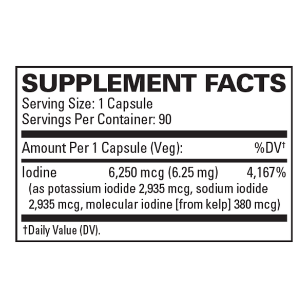 Tri Iodine 6.25 mg Supplement Facts Label