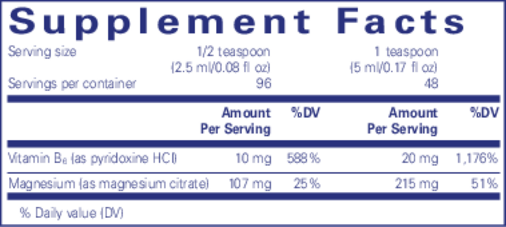 Magnesium Liquid 240 ml Supplement Facts Label