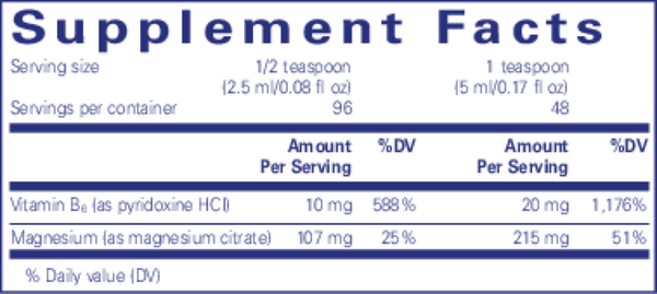 Magnesium Liquid 240 ml Supplement Facts Label