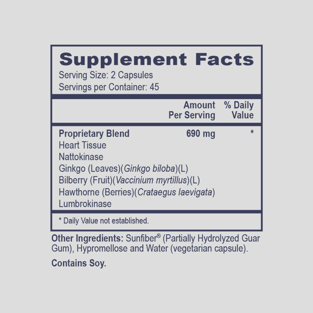 Circulation Accelerator Supplement Facts Label