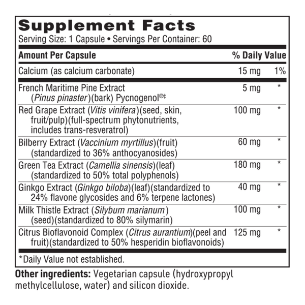 TheraFlavone Supplement Facts Label