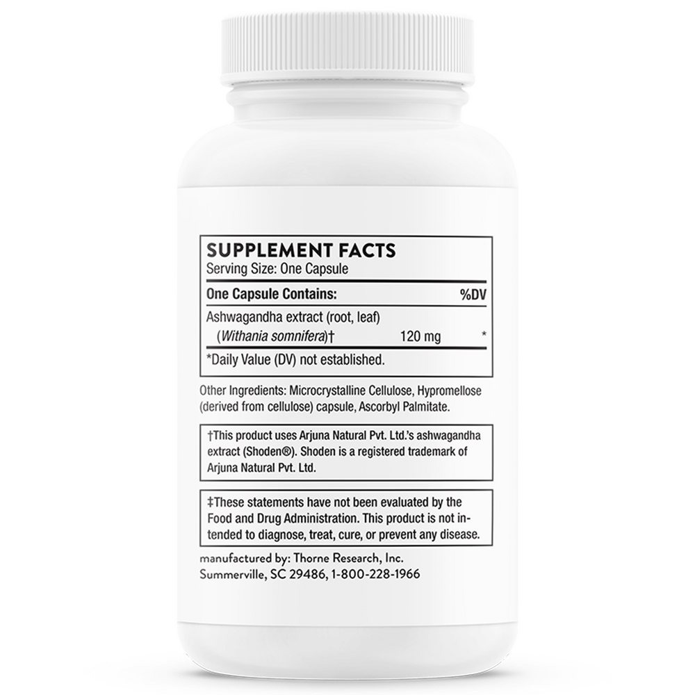 Ashwagandha Supplement Facts Label